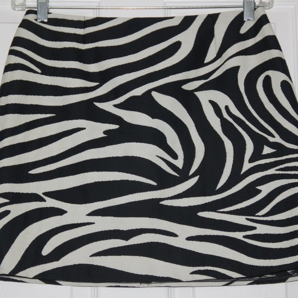 Celine Zebra Stripe Print Wool Mini Skirt Made in France Size 42 - Picture 6 of 6